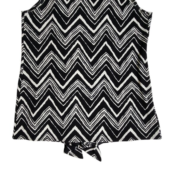 Travelers by Chico's black white chevron print open front cardigan vanity sz 0 - Picture 7 of 10